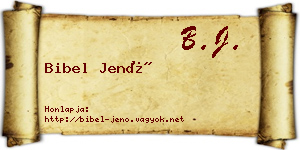 Bibel Jenő névjegykártya